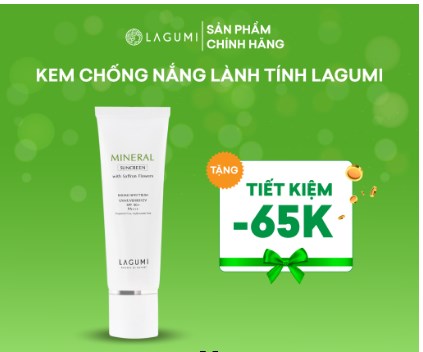 Kem chống nắng vật lý nâng tone Lagumi chiết xuất nhụy hoa nghệ tây 50gr