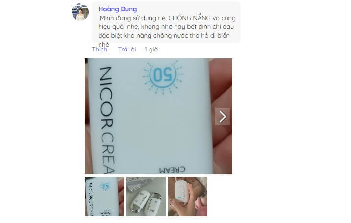 Kem chống nắng Nicor Cream review