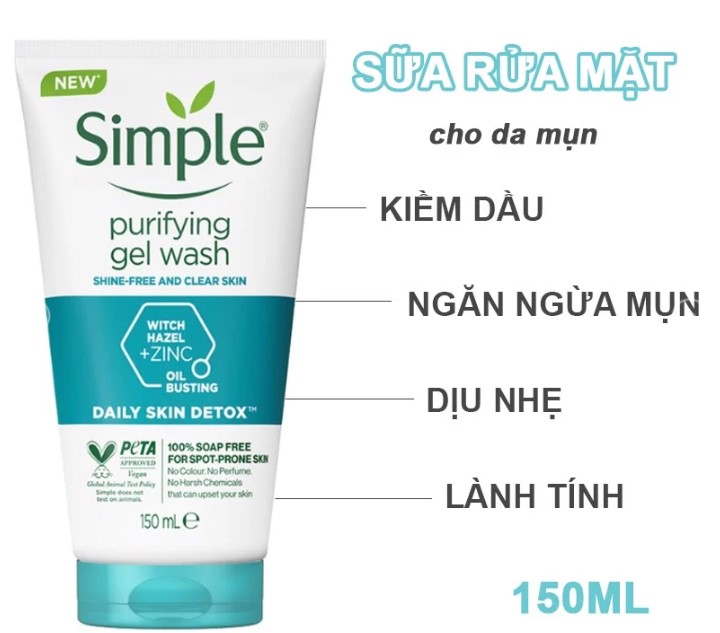 Sữa rửa mặt Simple Purifying Gel Wash có tốt không